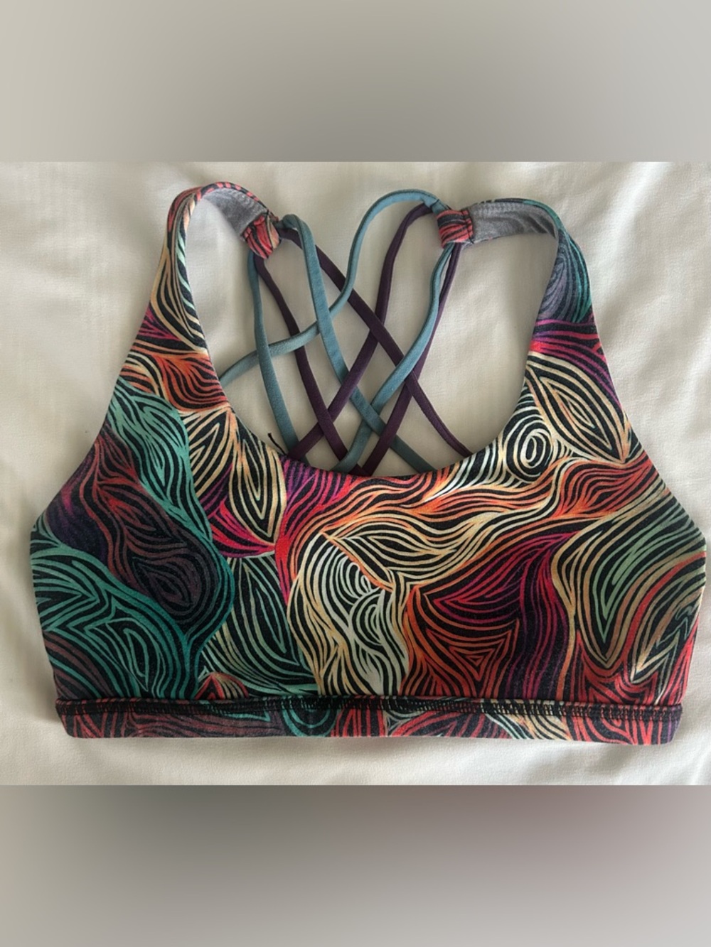 Born Primitive Multicolor Strappy-Back Sports Bra Vitality